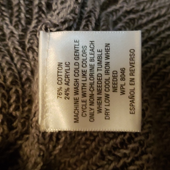 Style & Company Ribbed Cold Shoulder Mock Turtle neck Sweater Grey - Picture 6 of 8